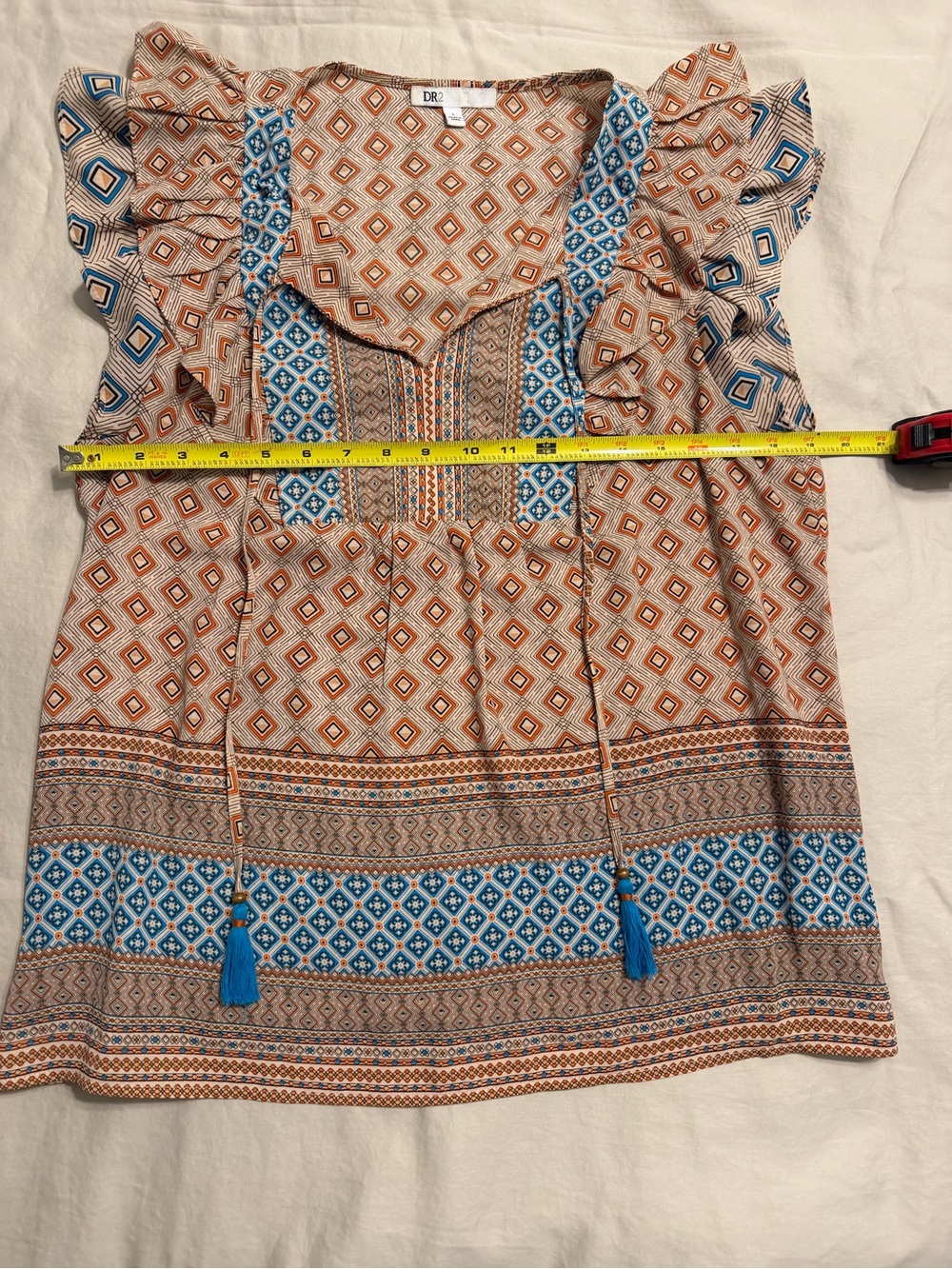 DR2 - Boho Blouse - Brown Pattern - L - Picture 4 of 5
